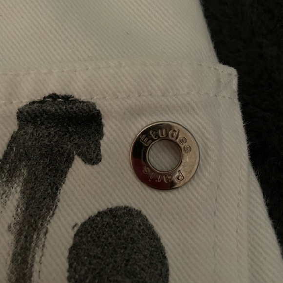 Cotton Straight Fit Paint Splatter Jeans in White (size 28) - Picture 12 of 15